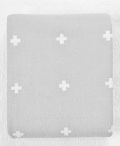 Jamie Kay Cross Blanket - Gray & Whie