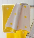 Jamie Kay Cross Blanket - Lemon & Whie