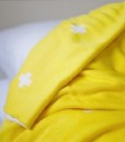 Jamie Kay Cross Blanket Lemon & Whie