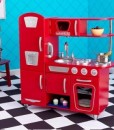 Wooden Toy Kitchen Red Vintage 2