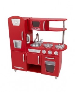 Wooden Toy Kitchen Red Vintage