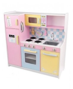 Wooden Play Kitchen Large Pastel