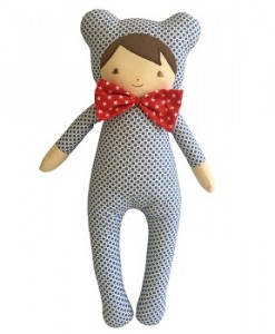 Alimrose Baby in Bear Suit Blue Dottie