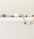 Wooden Star Garland Marble Mint