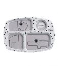 Happy Dots Compartment Plate Grey
