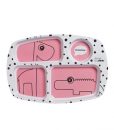 Happy Dots Compartment Plate Raspberry