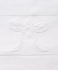 Bonne Mere Bow Embroidered Cotton Bed Sheet Set